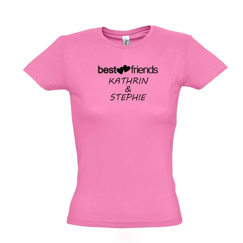 Damen-T-Shirt "Best friends" rosa/M