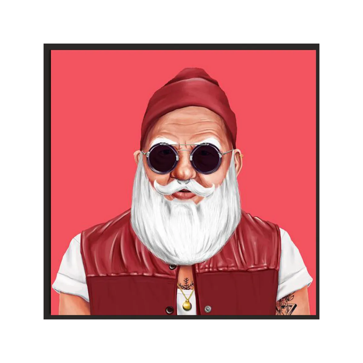 The Hipstory Art Print - Santa Claus als Hipster 5050cm