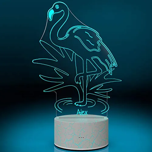 LED-Leuchte Flamingo mit Gravur