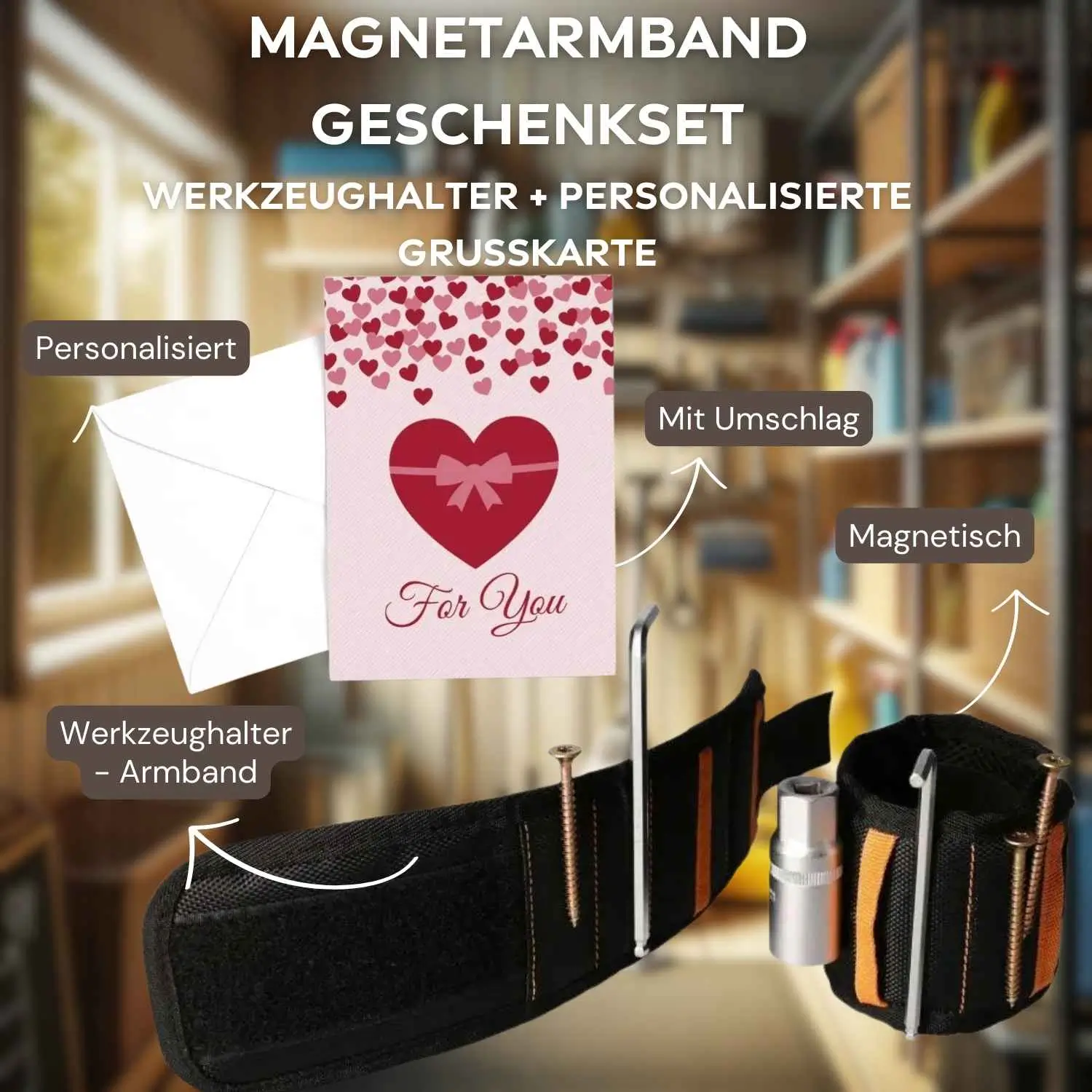 Magnetarmband Geschenkset - Personalisierte Grußkarte