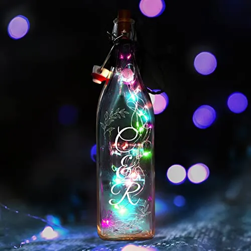 Flaschenlicht mit Flasche Initialien