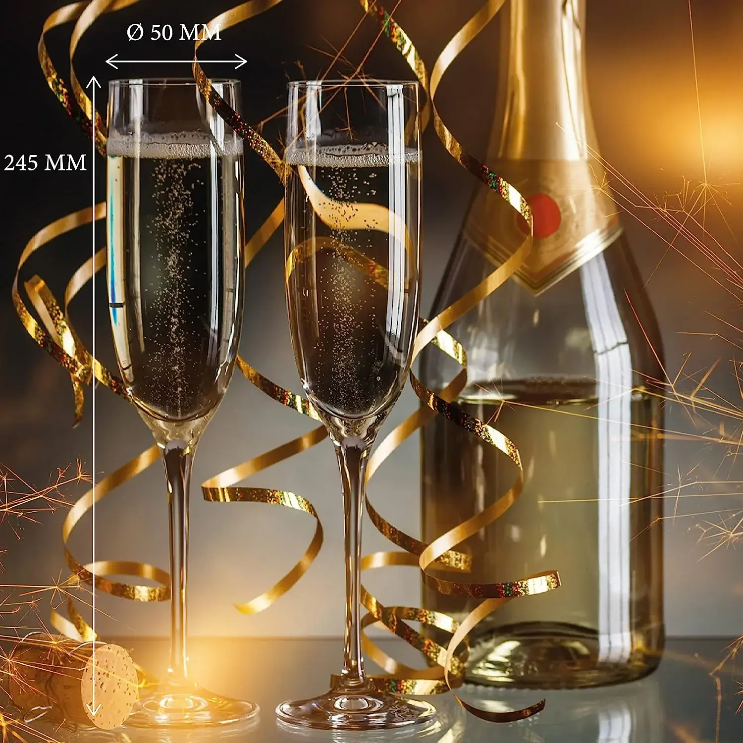2er Sektglas mit Gravur und Champagner