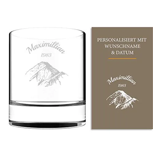 Whiskyglas Alpen mit Gravur