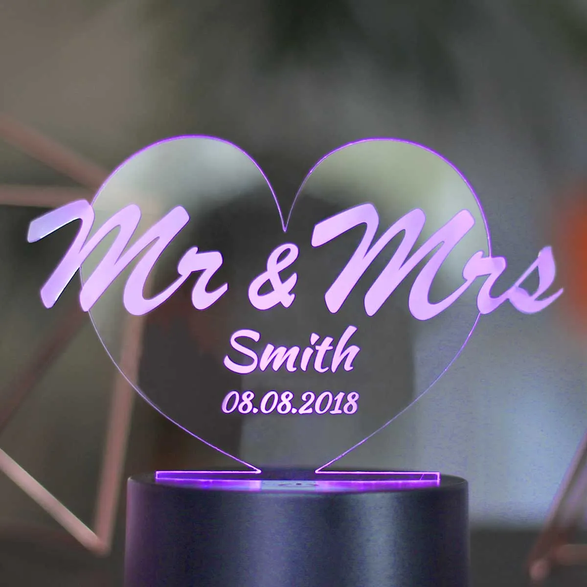 Personalisierbares LED Deko-Licht - Mr & Mrs