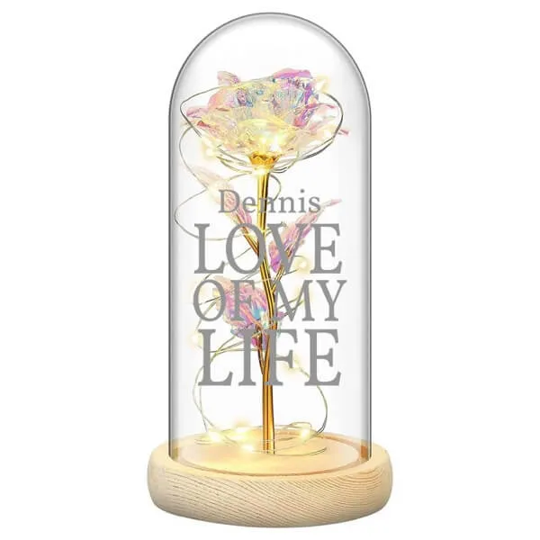 Transparente Rose Glasdom Valentinstag Name Love of my life