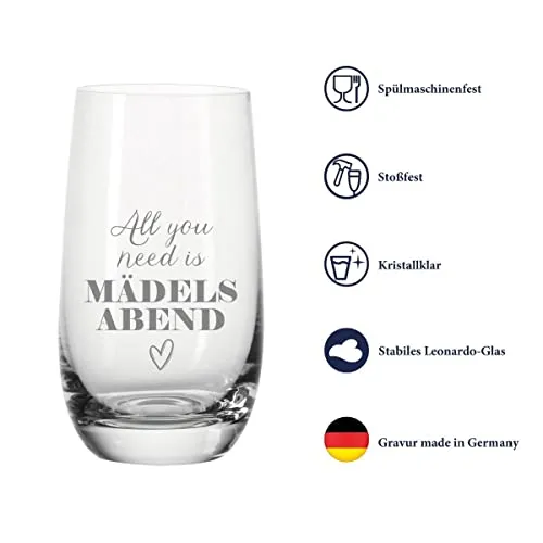 Cocktailglas All you need is Mädelsabend
