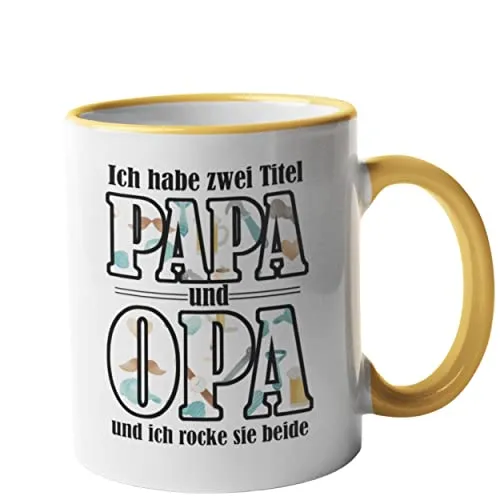 Tasse Vatertag Ich habe zwei Titel Papa und Opa und ich rocke sie beide