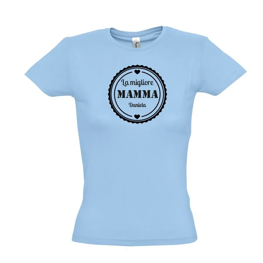 Damen T-Shirt "Beste Mama" hellblau/M