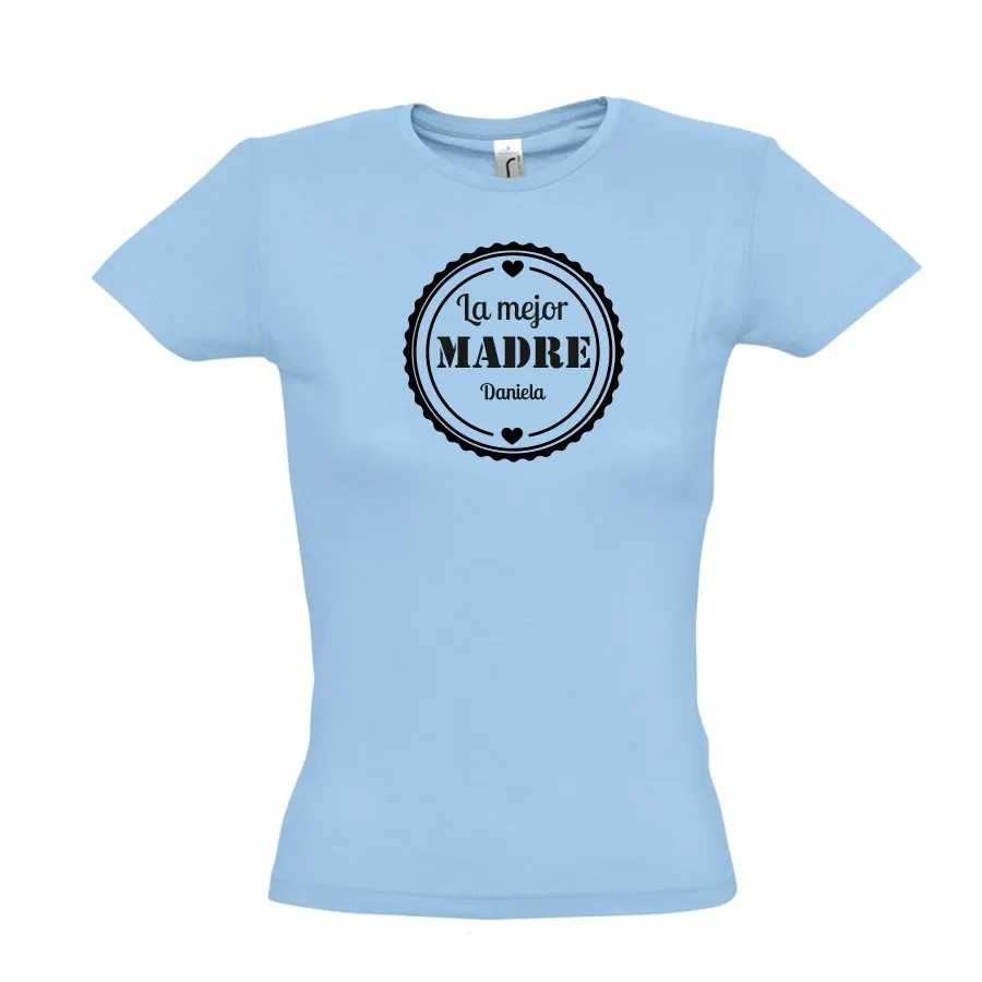 Damen T-Shirt "Beste Mama" hellblau/L
