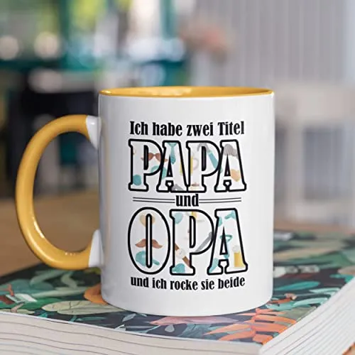 Tasse Vatertag Ich habe zwei Titel Papa und Opa und ich rocke sie beide