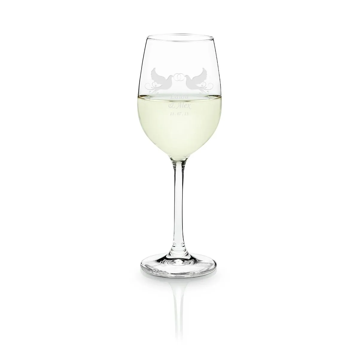 Personalisierbares Weißweinglas von Leonardo - Tauben