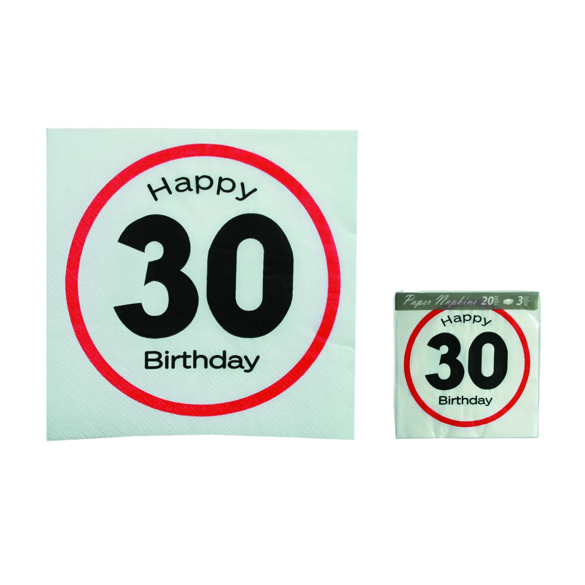 Servietten "Straßenschild" für den Geburtstag – 30