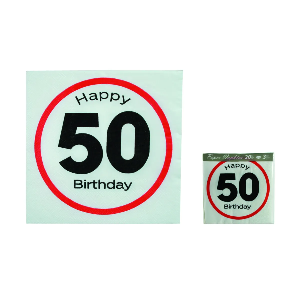 Servietten "Straßenschild" für den Geburtstag – 50