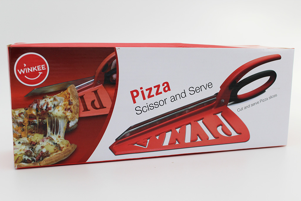 2in1: Pizzaschere mit Servierfläche