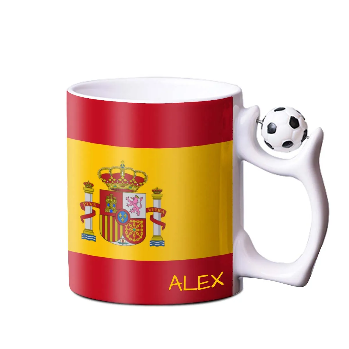 Personalisierbare Fußballtasse - Flagge Spanien