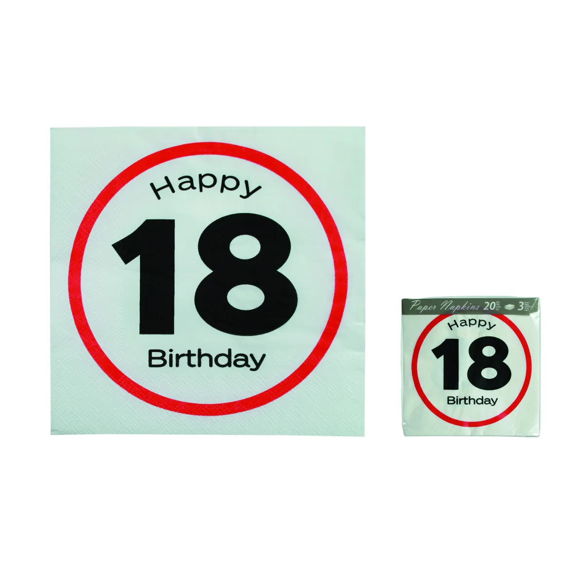 Servietten "Straßenschild" für den Geburtstag – 18